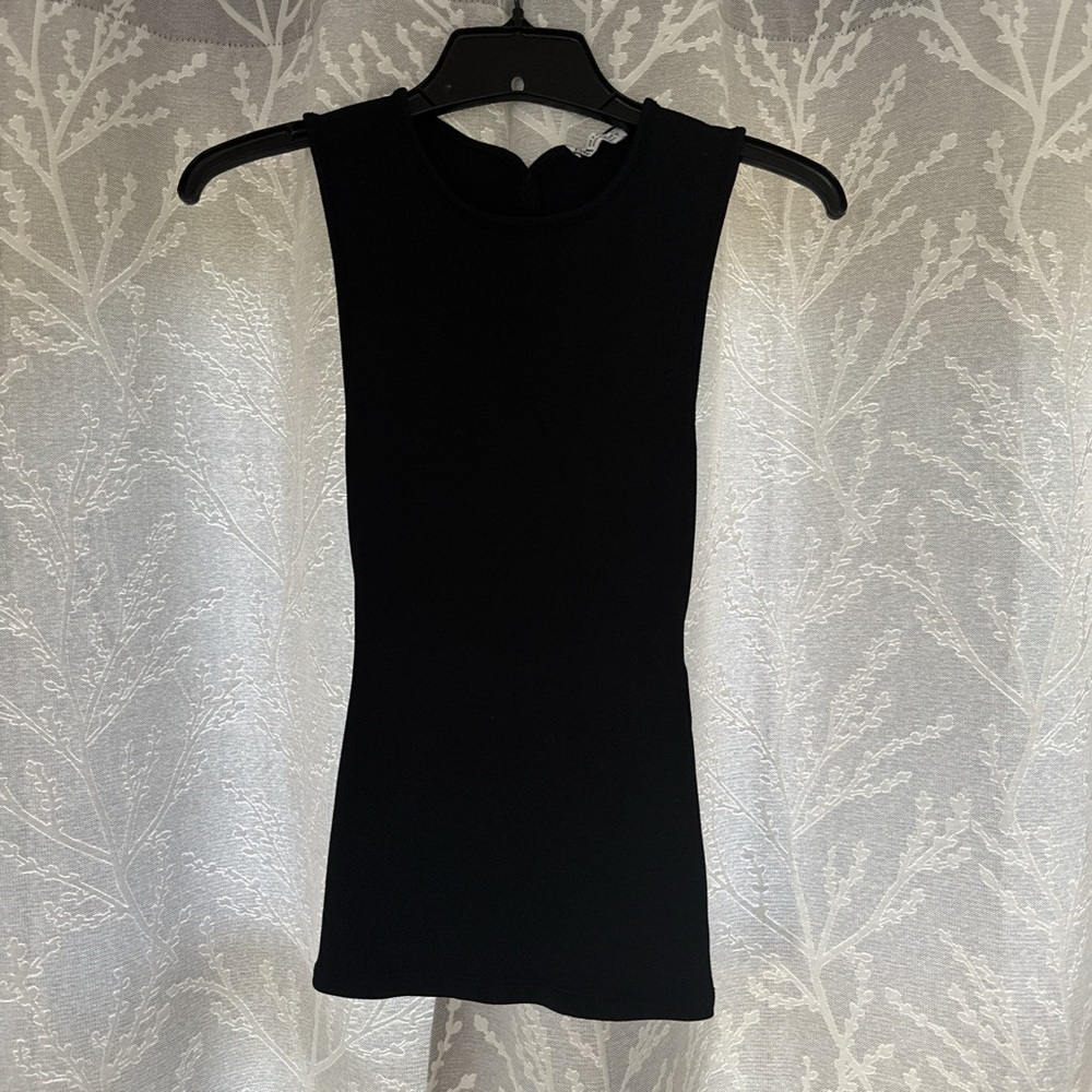 Backless black ribbed Zara Tank Top